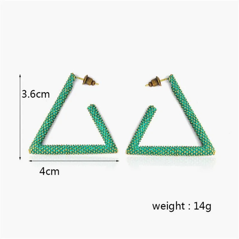 В стиле панк зеленый золотой цвет Boho Серьги Для Пирсинга Ушей для женщин летнее