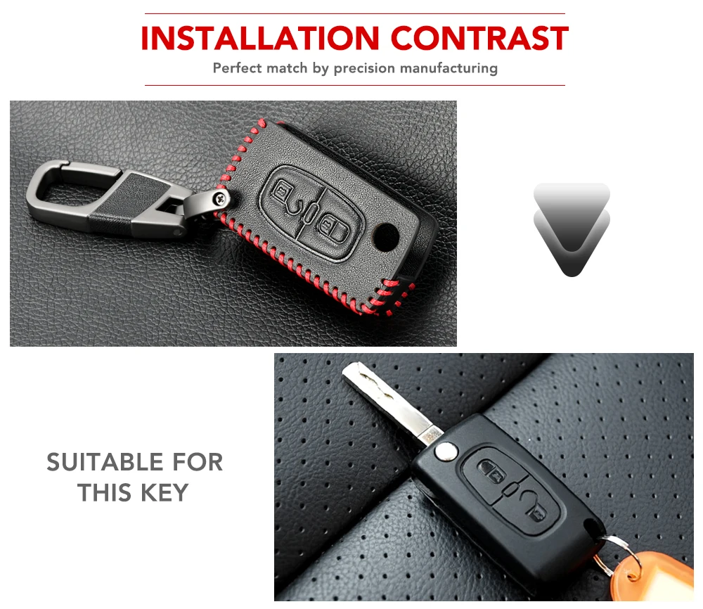 Модный кожаный чехол держатель для ключей Peugeot RCZ 206 207 306 307 308 407 408 Citroen C2 C3 C4 C5