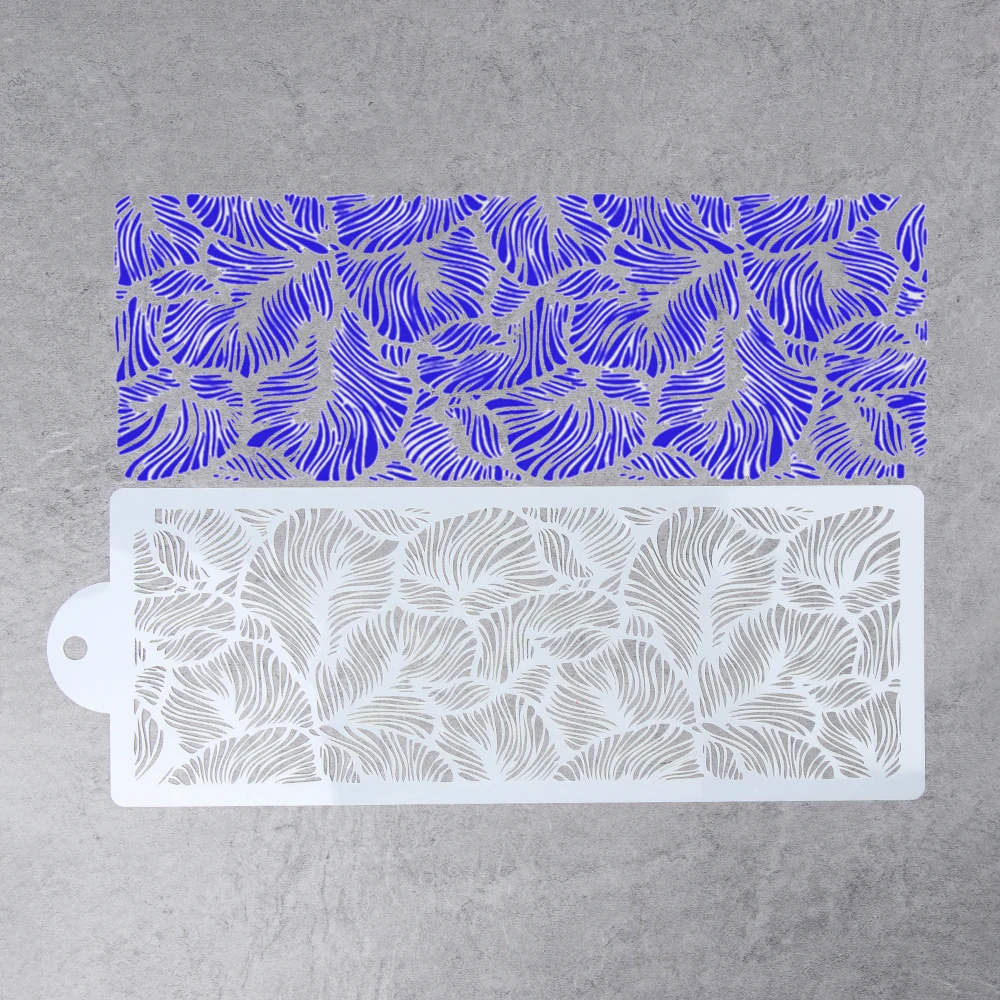 Кружевной трафарет с павлиньими перьями для настенной живописи скрапбукинга