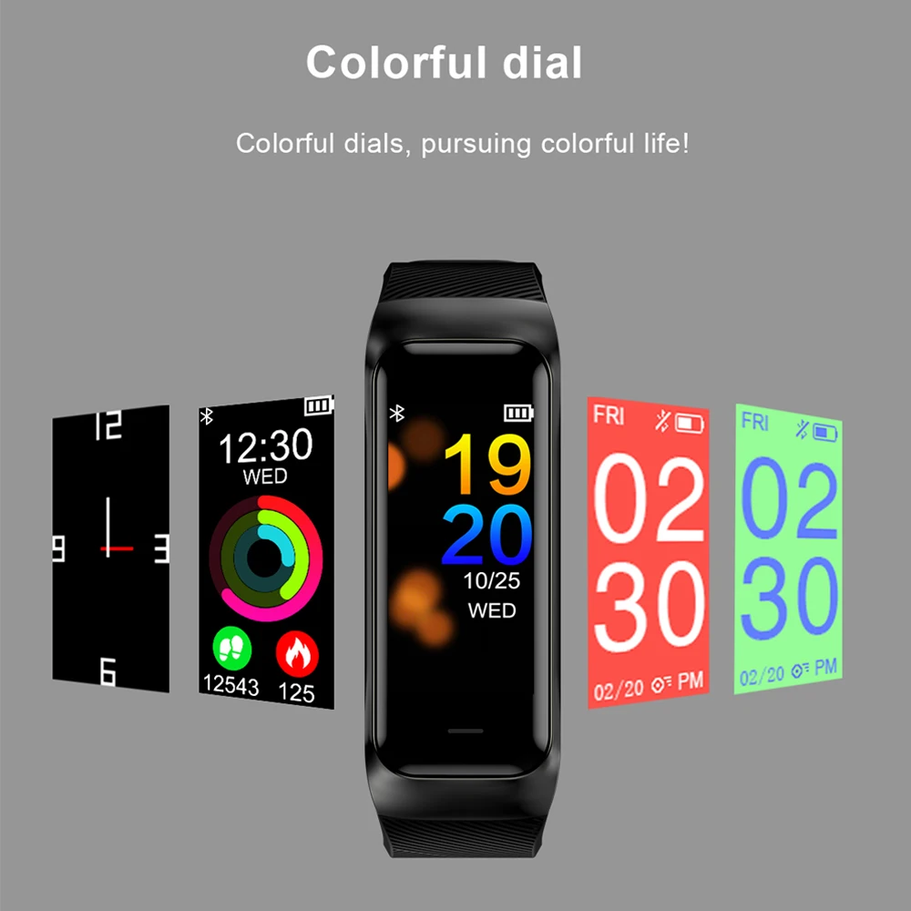 B02 Smart Band IP68 Водонепроницаемый сердечного ритма крови Давление монитор Фитнес
