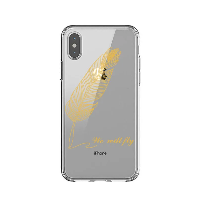 Luxury Quill Drop Mirror Pink soft cover case for iphone 5 SE 6 6S S plus 7 7plus 8 8plus X XS XR Max feathers phone cases funda | Мобильные