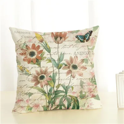 Цветы одна сторона печать Home Decor диван декоративная подушка для сиденья автомобиля подушка крышка чехол Capa Almofada размером 45*45 см - Цвет: 2