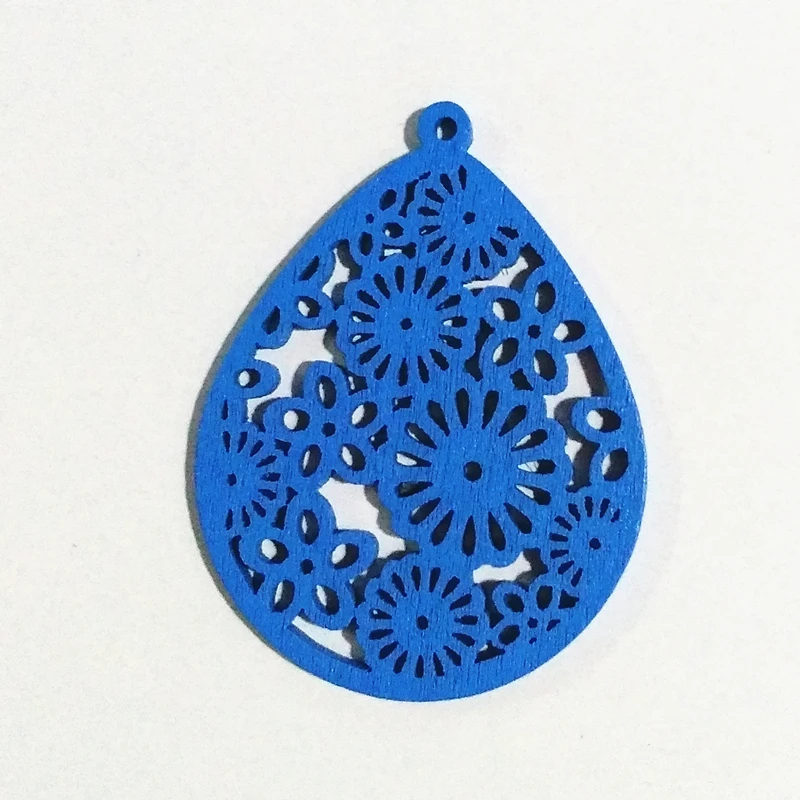 12 шт./лот деревянная подвеска в виде цветка с лазерной гравировкой для цепочек