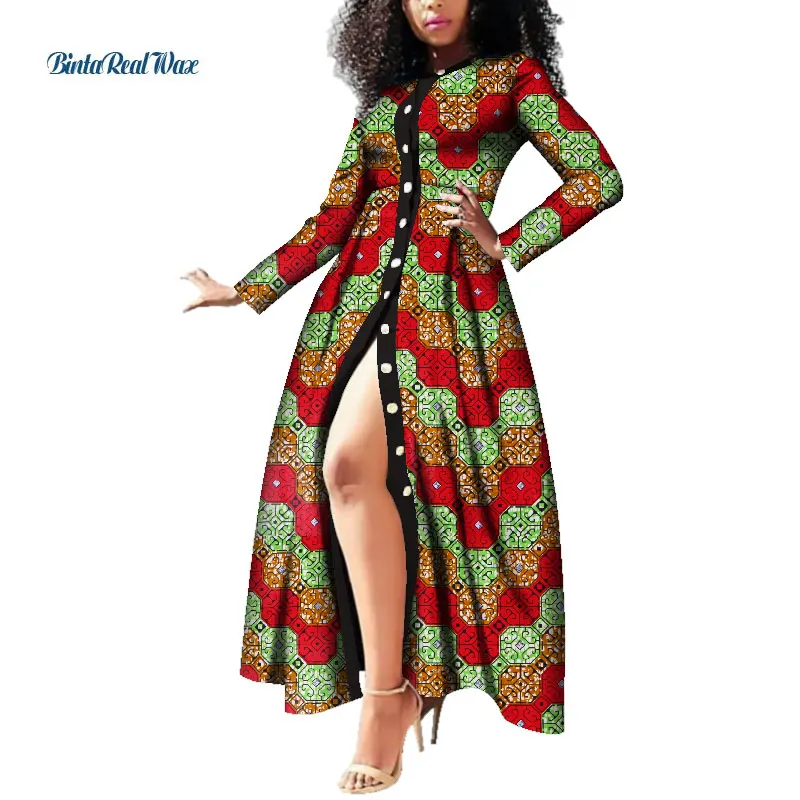 8 Африканские платья для женщин с восковым принтом, длинные платья Vestido Bazin Riche Dashiki, женская одежда в африканском стиле WY3785 - Цвет: 8