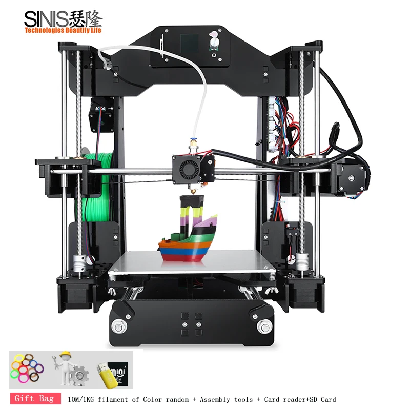 2018 Sinis Z1 3d принтер Reprap i3 DIY комплект мини 3D Большой размер принтера 220*220*240 мм и нити
