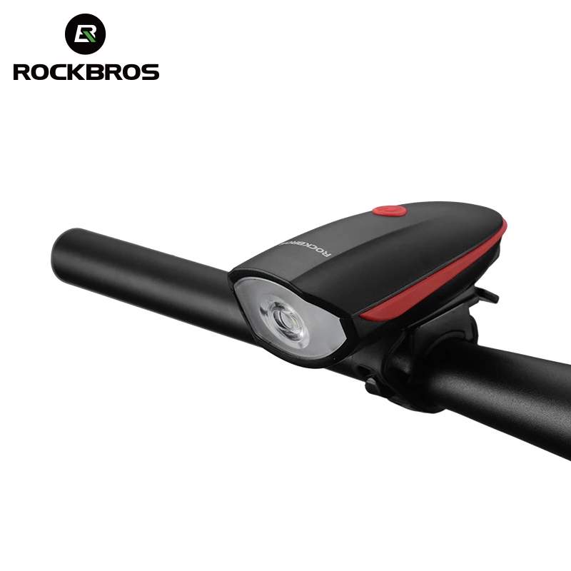 7588 red ROCKBROS Rechargeable2 в 1 велосипедный светильник, велосипедный звонок, 350 люмен, USB, MTB велосипедный передний светильник, электрический звонок, мигающий светильник, водонепроницаемый - Цвет: 7588 red