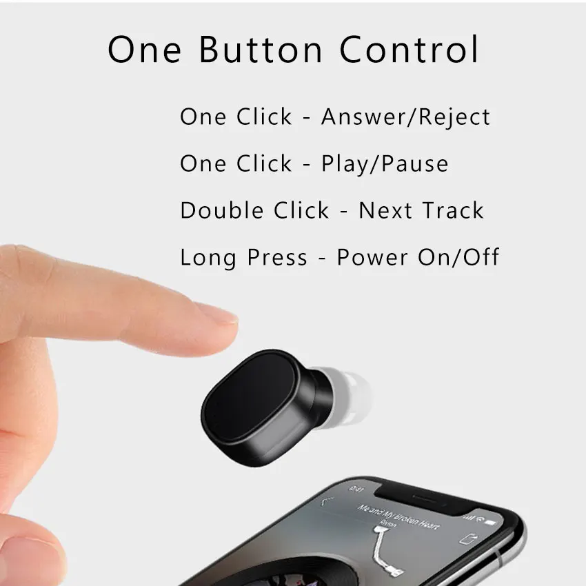 Миниатюрные наушники Aimitek X12 с Bluetooth беспроводные невидимые вкладыши магнитным