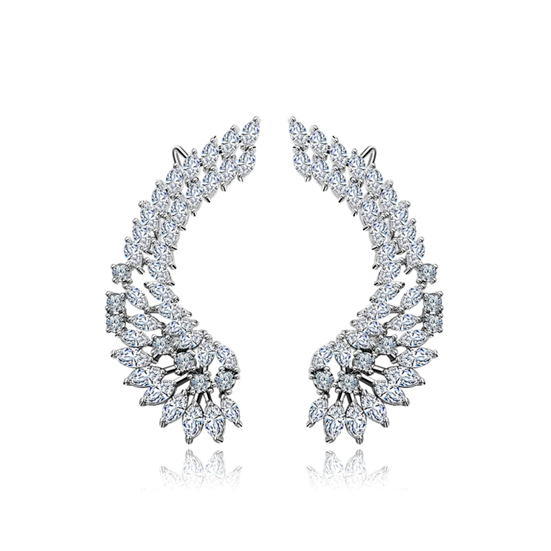 Женские ААА серьги каффы в виде крыльев Ангела|aaa cubic zirconia|cubic zirconiaearrings earring |