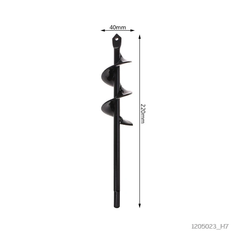 40mm 220mm Черный домашний Двор садовый Цветочный ЗАВОД сельскохозяйственный садовый шнек экскаватор спиральный инструмент для сверления отверстий бит инструменты - Color: 40mm 220mm