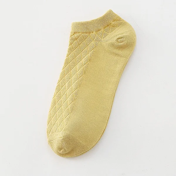Yellow Socks 10 шт. = 5 пар, Женские Дышащие Короткие носки, Летние Новые однотонные женские хлопковые невидимые мягкие Компрессионные носки для девочек, Meias - Цвет: Yellow Socks