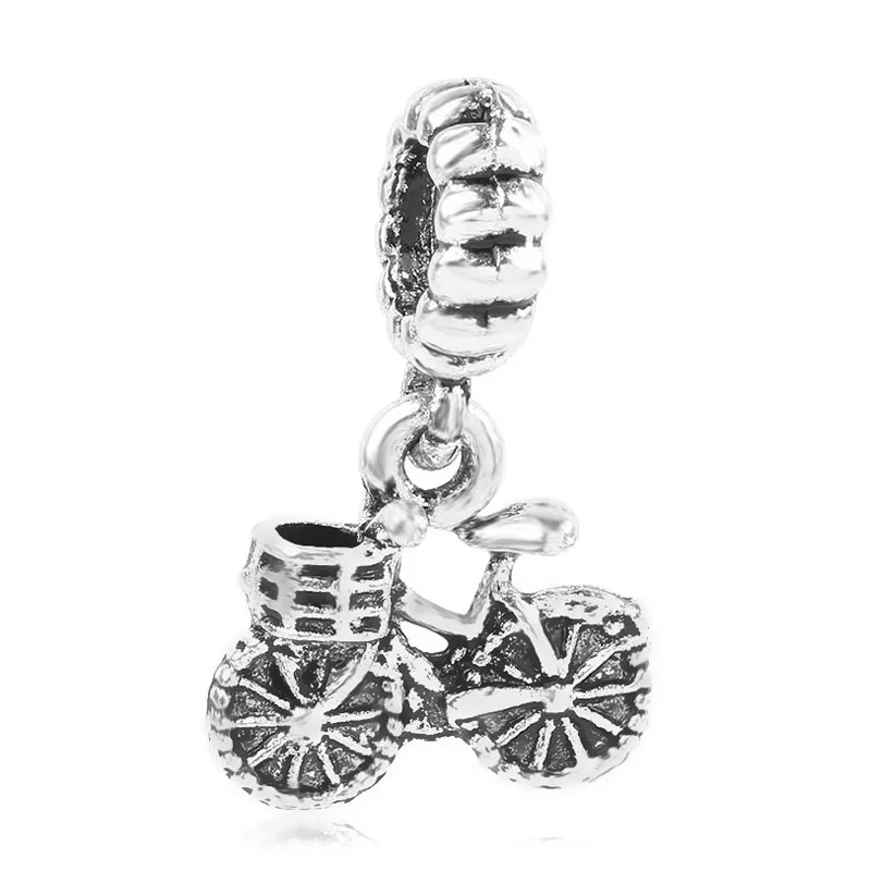bicycle Новейшая Милая кошка бультерьер бульдог Лабрадор бусинки в форме щеночка Европейская Бусина Подходит Pandora Женские Подвески для девушки браслеты и подвески - Цвет: bicycle