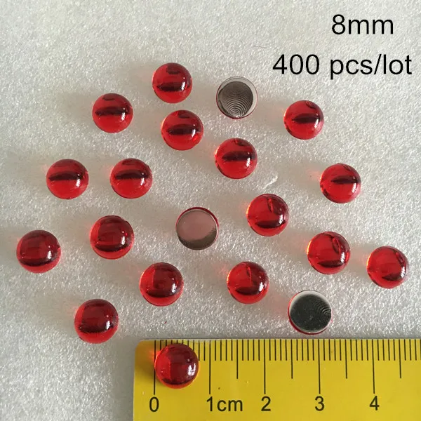 8mm - 400 pcs Красный полукруглый гладкой Кабошоны, Акриловые Flatback кабошон для DIY ремесел, 2 мм/3 мм/4 мм/5 мм/6 мм/8 мм/10 мм /12mm - Цвет: 8mm - 400 pcs