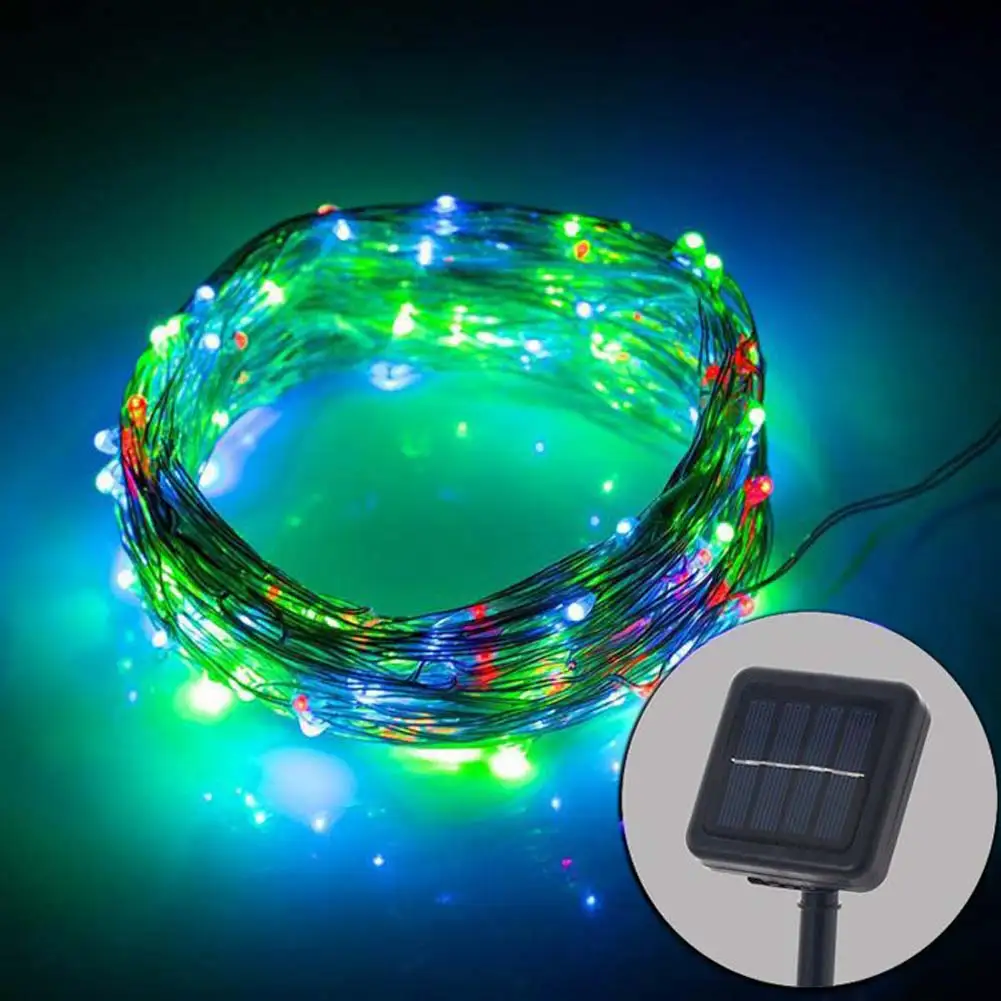 IP68 садовая 10 м 100LED солнечная медная проволока Водонепроницаемая Звездная струна