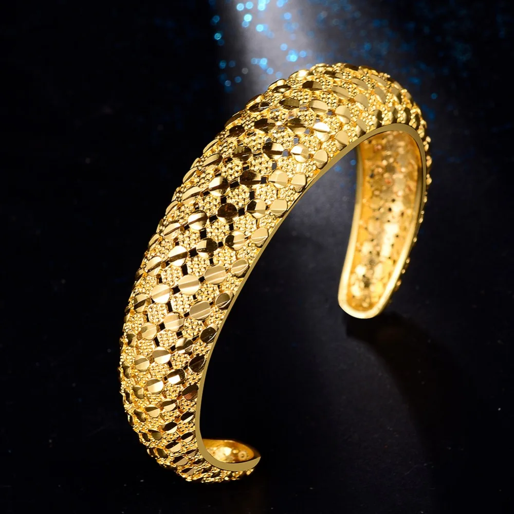 WANDO Ethiopian Bangle Women Fashion Gold Color Dubai Bride Wedding Gift African Bracelet Arab Jewelry b79 |
