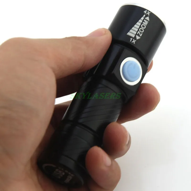 Масштабируемые 3 режима светодиодный Портативный фонарик зарядка через USB фонарь