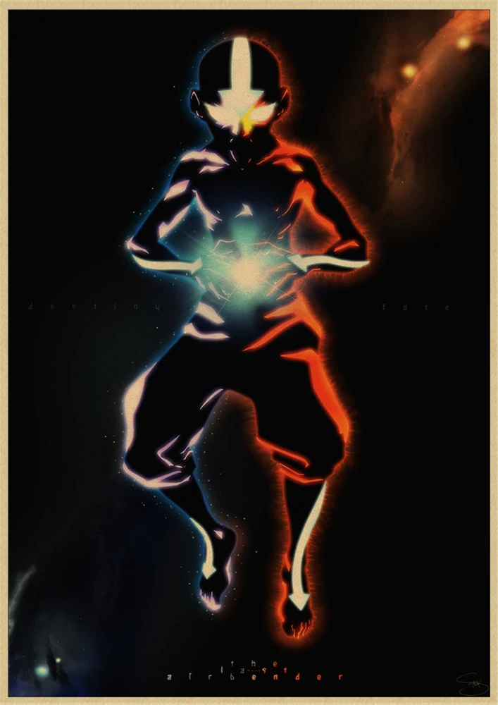 Аватар Последний Airbender Aang Katara мультфильм крафт-плакаты и печать настенная живопись Настенная картина для гостиной домашний декор