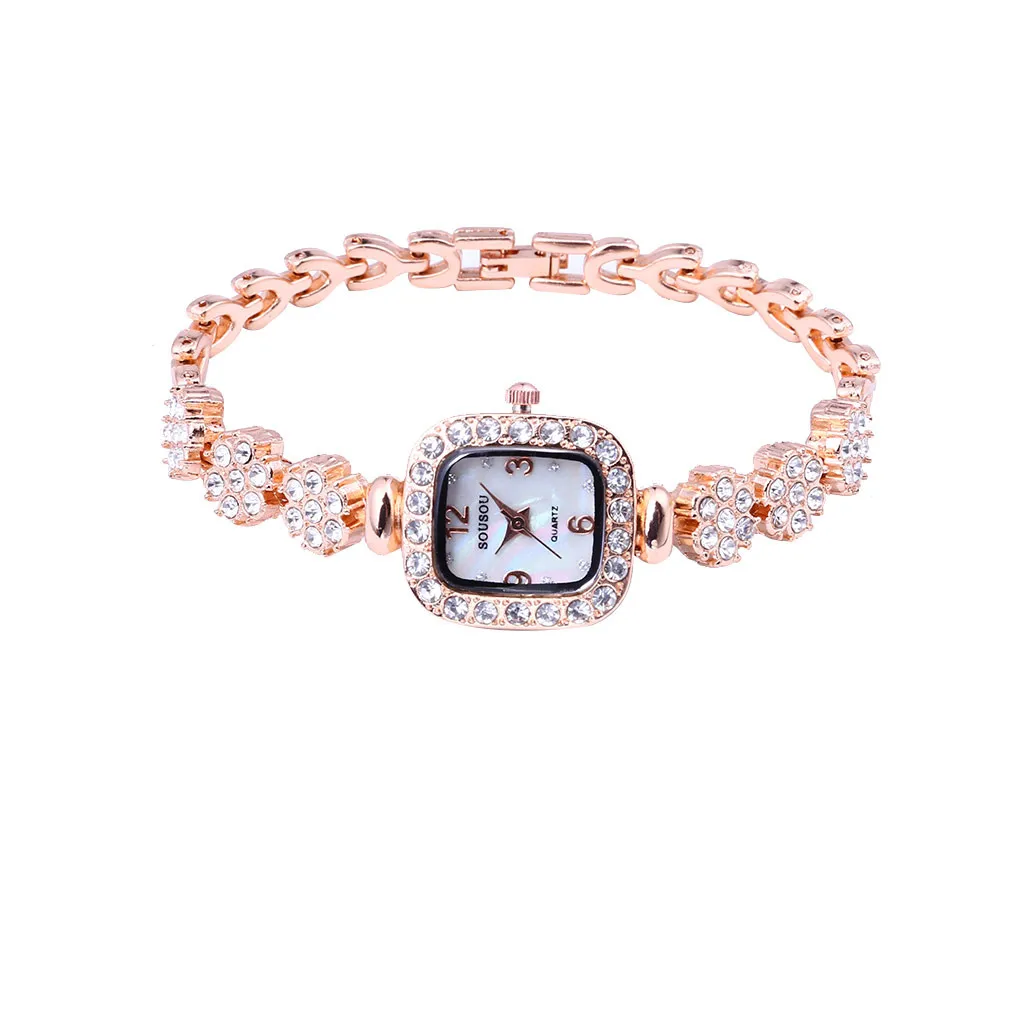 Женские часы брендовые роскошные часы-браслет женские с квадратным циферблатом