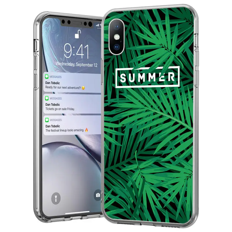 6122 Ottwn летний рисунок банановых листьев чехол для телефона для iPhone 11X7 8, 6, 6 S, Plus, XS XR XS Макс 5 5S SE Ретро листья чехол-накладка на заднюю панель из силикона и мягкого ТПУ с крышкой - Цвет: 6122