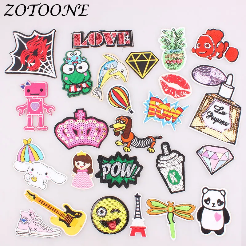 Нашивки ананасы ZOTOONE в виде бабочки и букв вышивка железом на пластыре для одежды