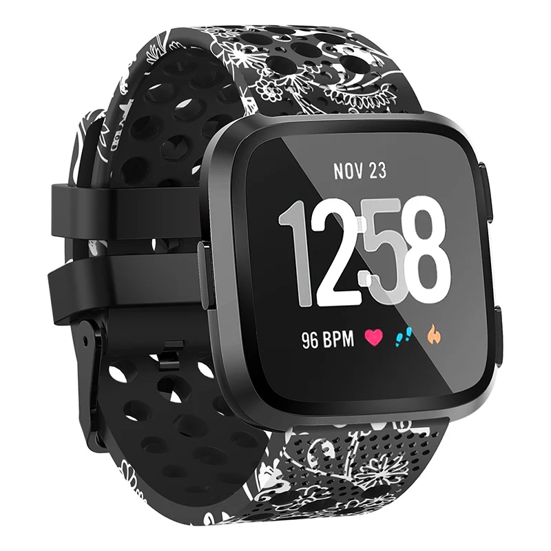A Honecumi для Fitbit Versa сменные полосы силиконовые регулируемые спортивные умные часы с ремнем ремешок с пряжкой для Fit bit Versa - Цвет: A