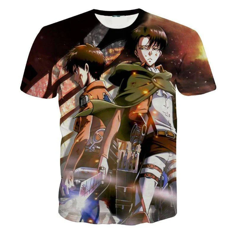 22 Футболка Attack on Titan мужские 3d футболки с аниме рисунком Мужская футболка уличная футболка Homme летний обычный тройник одежда для мальчиков топы - Цвет: 22