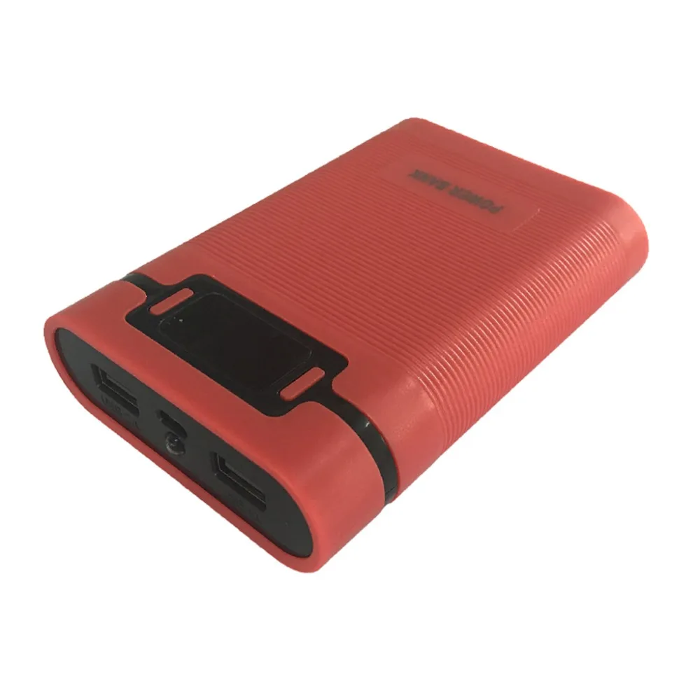 Портативный блок питания Коробка Чехол комплект 4x8650 DIY дисплей Powerbank корпус