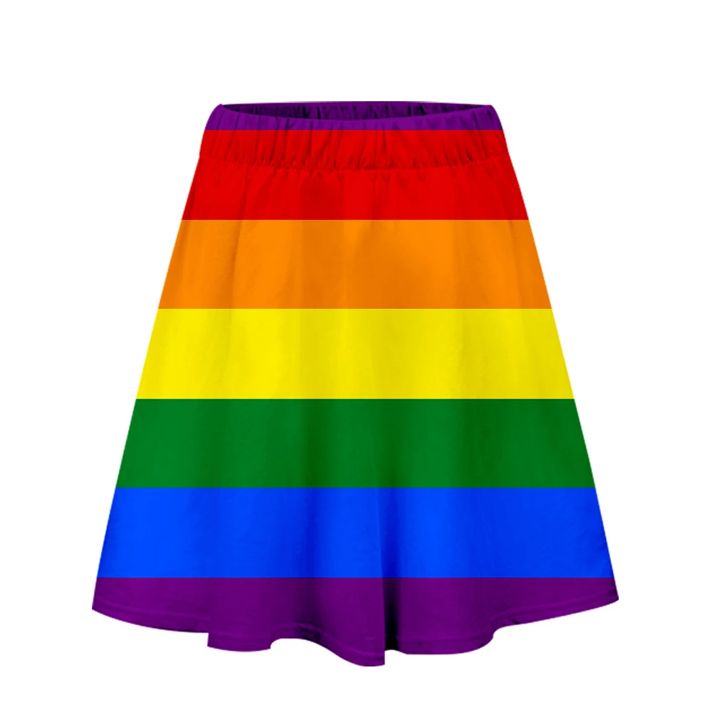 Женская уличная юбка с 3D принтом LGBT Повседневная летняя большого размера XXL 2019
