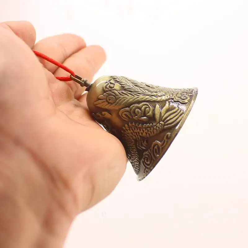6x6cm 5pcs Feng Shui Chinese Metal Bell Charm Dragon and Phoenix Figure Decor-Traditional China Lucky Bells J1561 | Украшения и