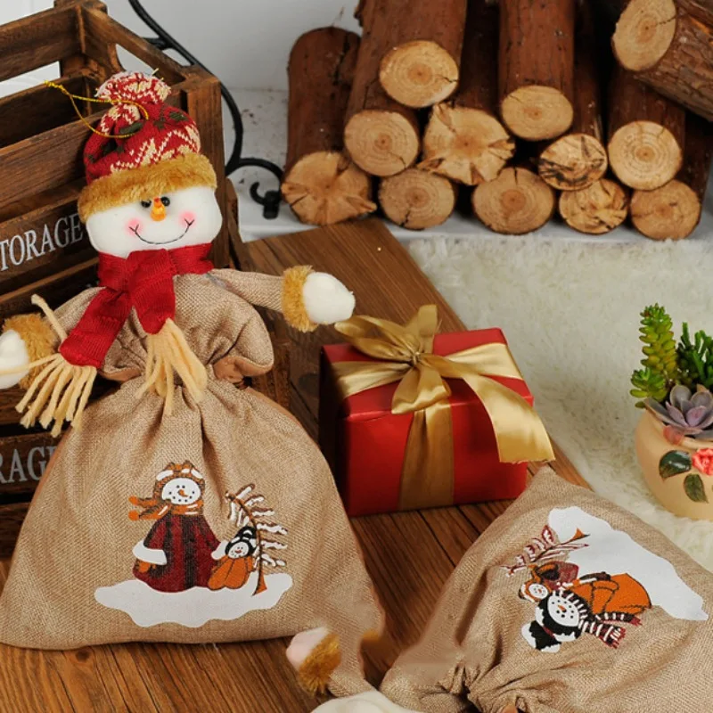 

Lovely Christmas Candy Bags Stockings Santa Claus Sock Gift Bag Kids Xmas Decoration Christmas Tree Ornaments