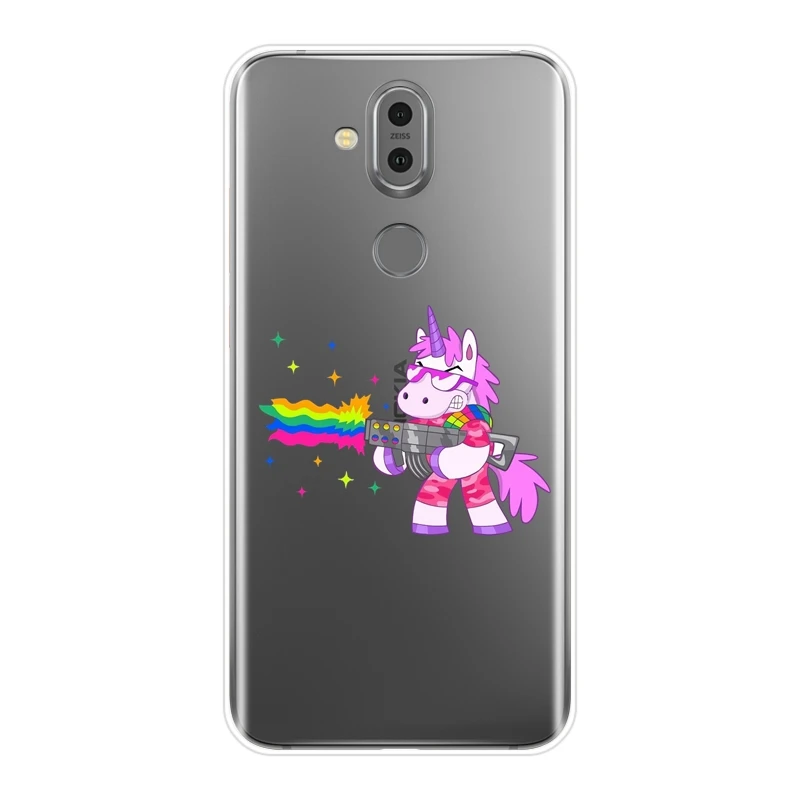 TPU Kawaii единорог Радуга телефонные чехлы для Nokia 7 1 6 5 3 2 Мягкий силиконовый чехол Plus