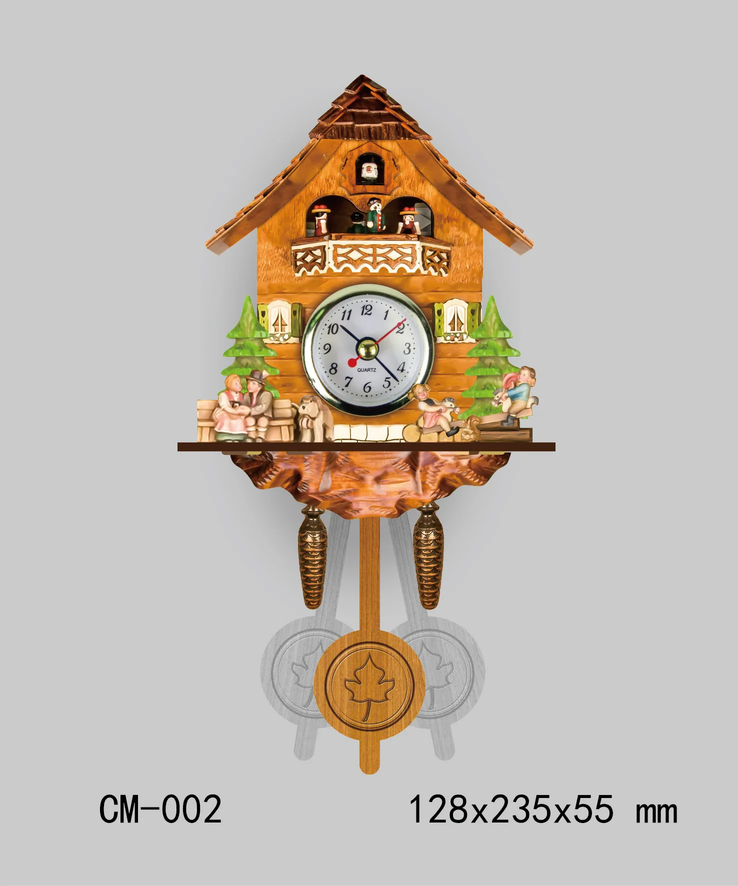002 Cuckoo Wall Clock Originality Wood Quality European Style A Living Room Complex Ancient Wall Clock Diy Clock - Цвет: 002