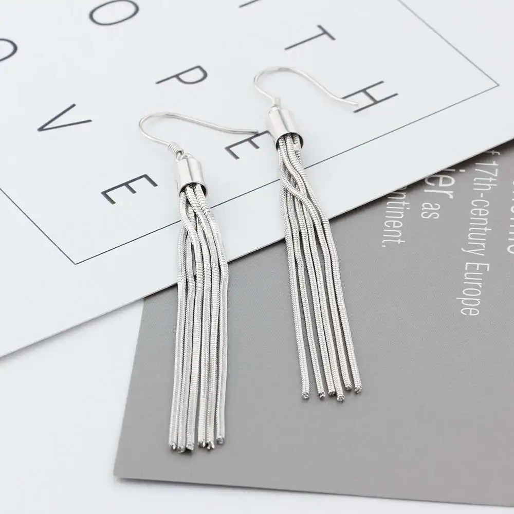 Женские серьги-подвески с кисточками серебро 925 пробы | Украшения и аксессуары