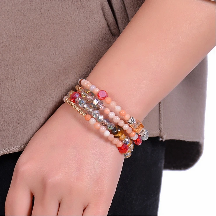 

2019 NEW Natural Crystal Winding Multi-circle Natural Stone Tiger Eye Multi-layer Winding Bracelet