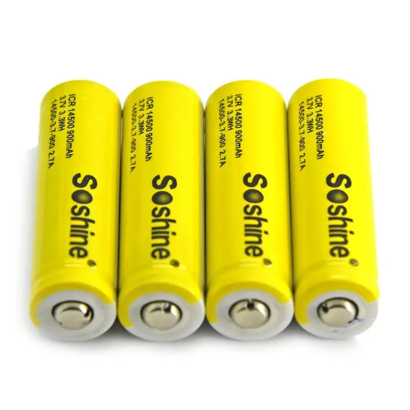 IG-Soshine 4 шт 14500 AA литий-ионная батарея без защиты 3 7 V 900 mAh аккумуляторные батареи с