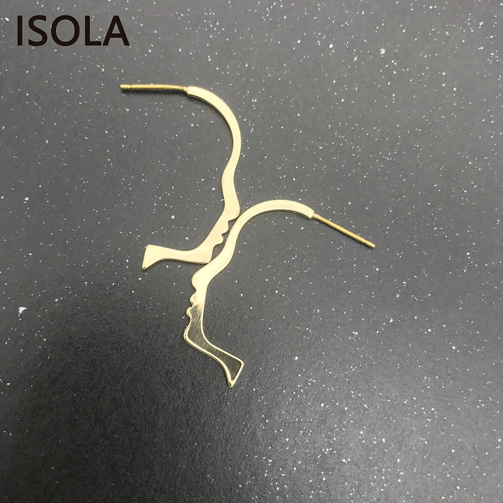 ISOLA Mini Face Shape High Quality Cooper Lineament Attractive Statement Drop Earrings Gift For Woman Jewelry | Украшения и