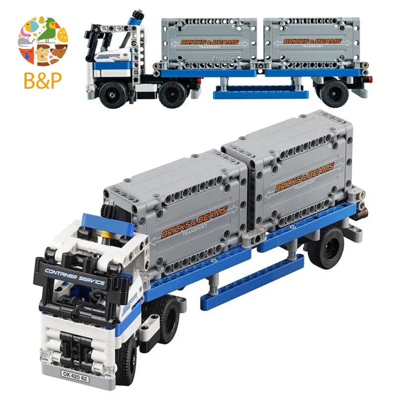 42062 631Pcs Technic серия контейнеровозов и грузчиков строительные блоки кирпичи