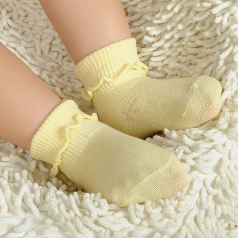 Новые детские носки удобные для девочек весенне осенние кружевные Короткие