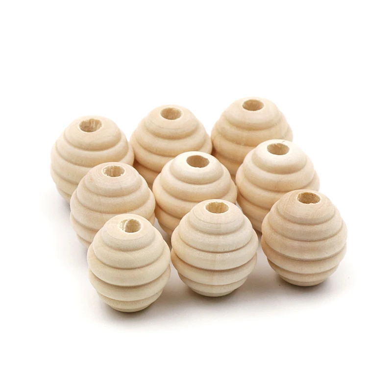 Baby Wooden Teether Food Grade Beehive Wood Beads Infant Kids Teething beads 50 piece | Мать и ребенок