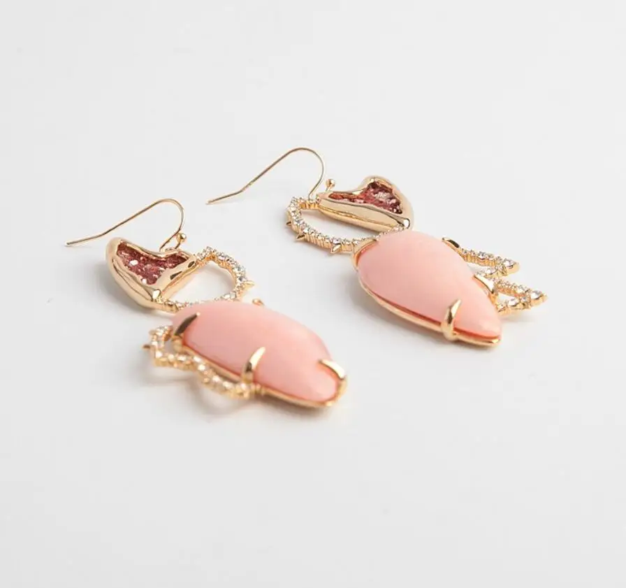 CSxjd New personality fashion Tulip pink gem sequin earrings Women jewelry | Украшения и аксессуары