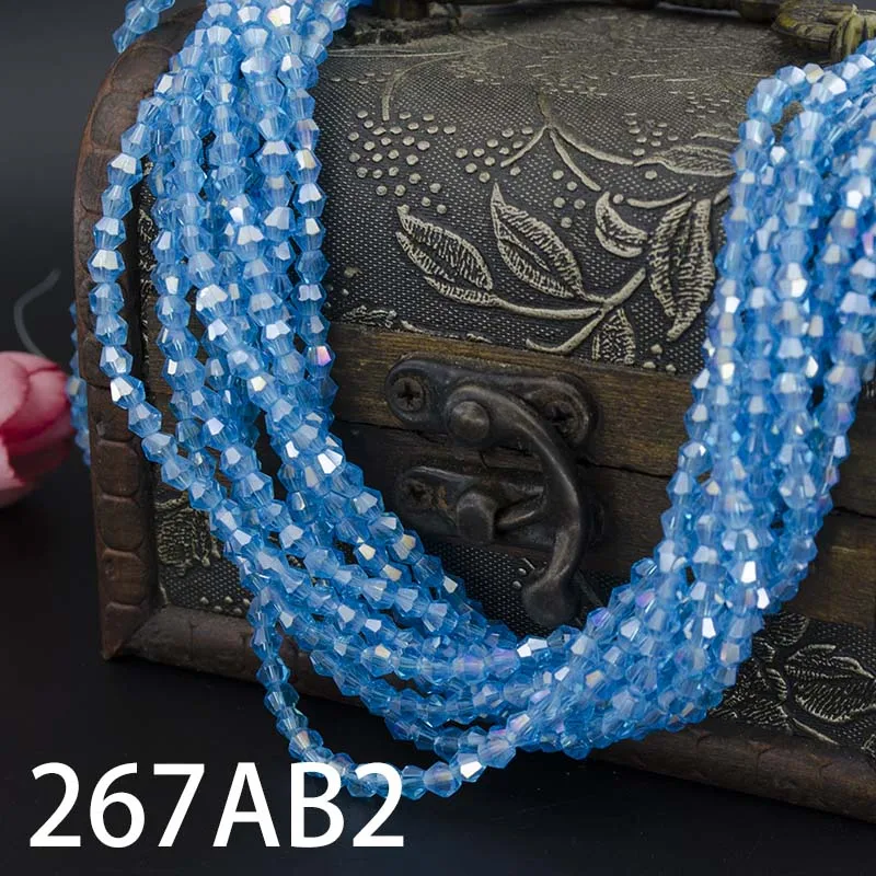 267AB2 Высокое качество,,, AAA кристалл, 115 шт./лот, 4 мм, двухконусные стеклянные бусины, 5301, очаровательные свободные разделительные бусины для шитья одежды своими руками - Цвет: 267AB2