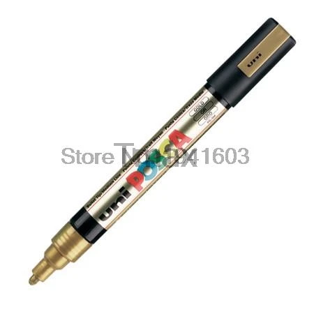 3 шт./партия Mitsubishi Uni Posca PC-5M маркер-средний Tip-1.8mm-2.5mm 17 цветов художественные маркеры офисные школьные принадлежности - Цвет: Gold