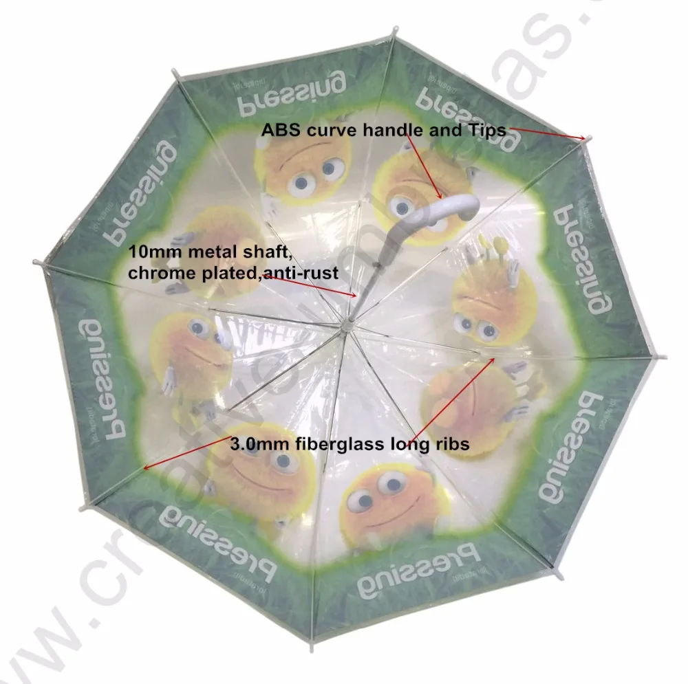 Customized mass cargo Oem Ex-factory 3D digital cartoon printing POE umbrella environmental protecting transparent PVC parasol | Бытовые