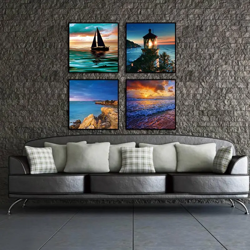 Художественный Декор на стену 4 панели Современные художественные репродукции
