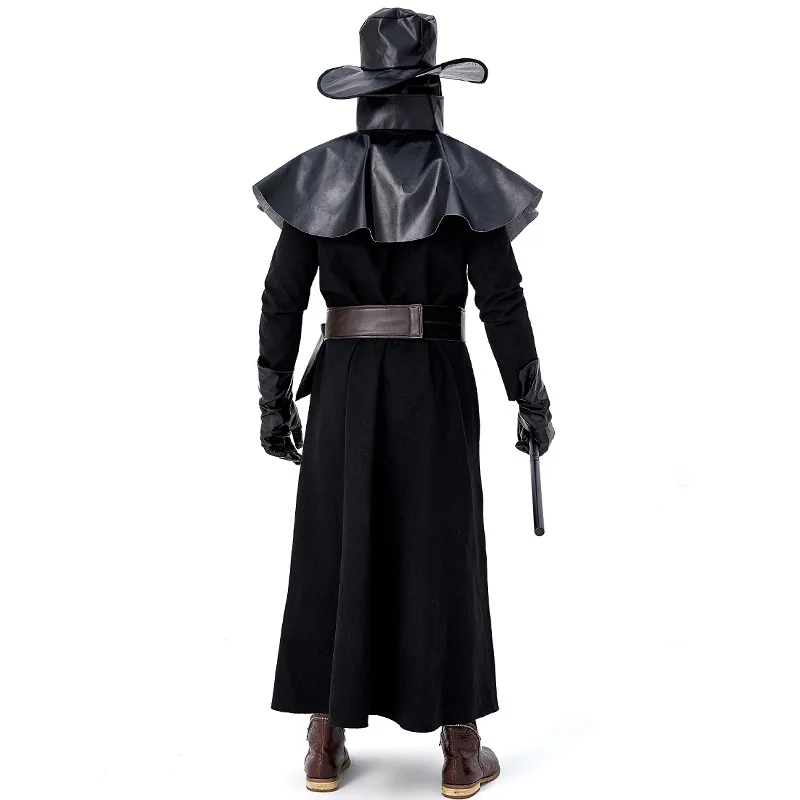 

European Medieval Steampunk Style Plague Bird Mouth Doctor Costume Halloween Cosplay Costumes Crow Long Mouth Mask Party Uniform