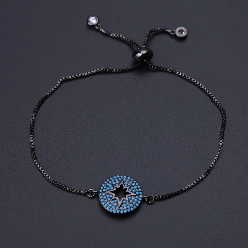 1 шт. Модный сверкающий микро проложить CZ браслет-цепочка полый звезда Шарм