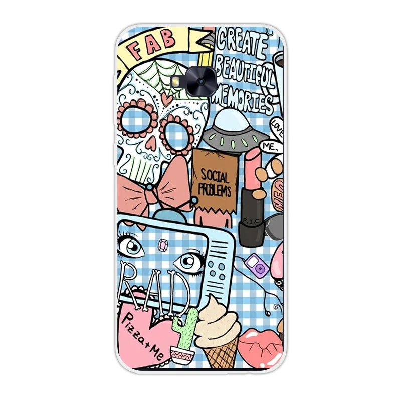 5 'для ZD553KL Чехлы для Asus ZenFone 4 Selfie Мягкие силиконовые ТПУ закуски Fundas Phone Coque Shell