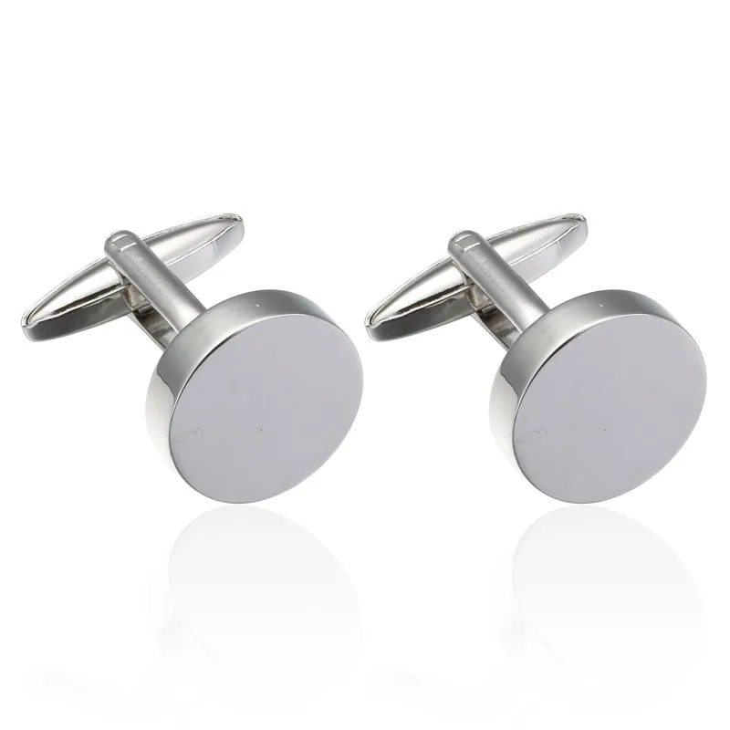 

French Cufflinks for Mens Jewelry Luxury Silvery round Brand Cuff Links bouton de manchette gemelos para camisas