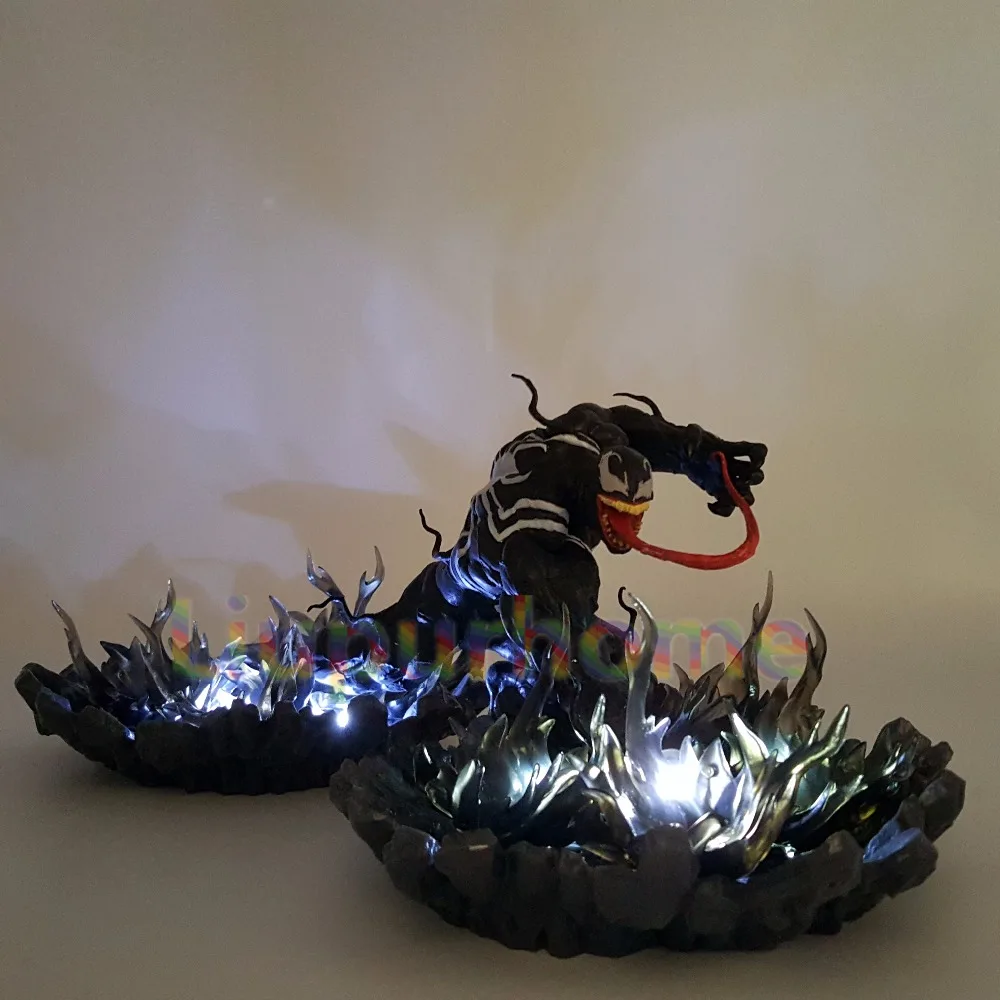 Venom ARTFX+ DIY светодиодные фонари черный огонь аниме Человек-паук яд ночные светильники Модель игрушки настольная лампа