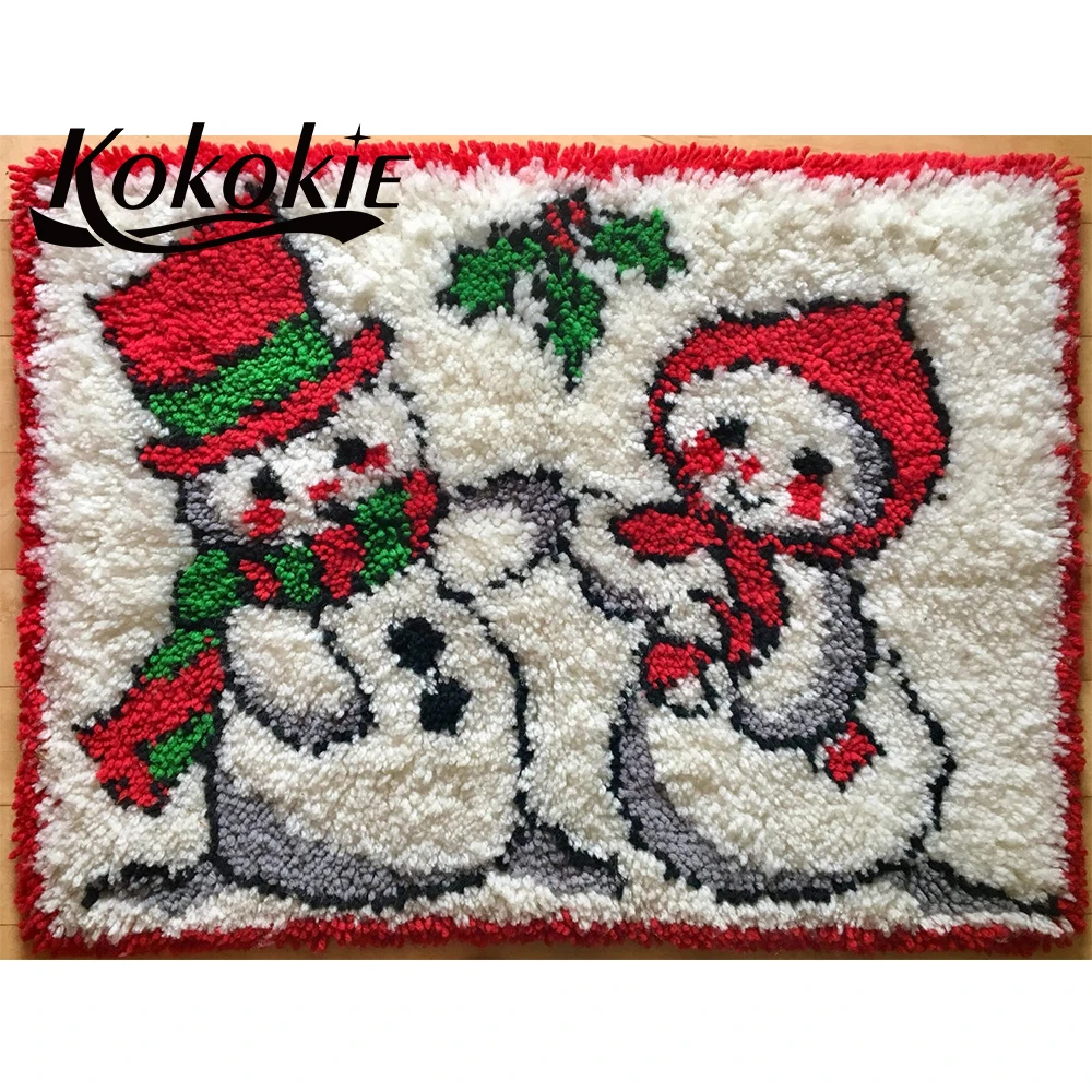 

DIY latch hook rug canvas vloerklee diy tapijt Foamiran for needleworksets knooppakket crochet tapis floor mat for Christmas