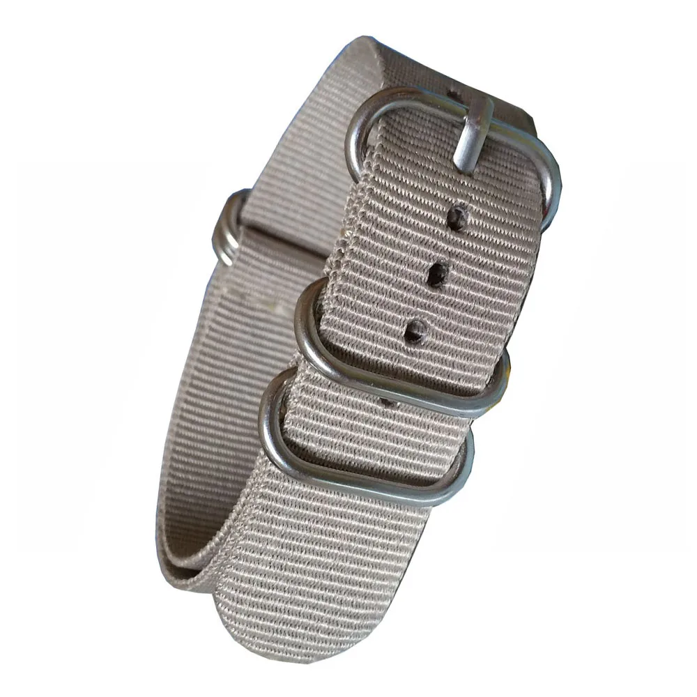 

Buy 2 get 10% off) 18mm 20 mm 22mm 24mm Solid Beige Army Sport Zulu fabric Nylon watchband Watch Strap 5 Rings Bands Buckle belt